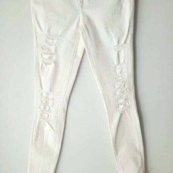 FRAME Distressed White Skinny de Jeanne Jeans - Picture 5 of 9